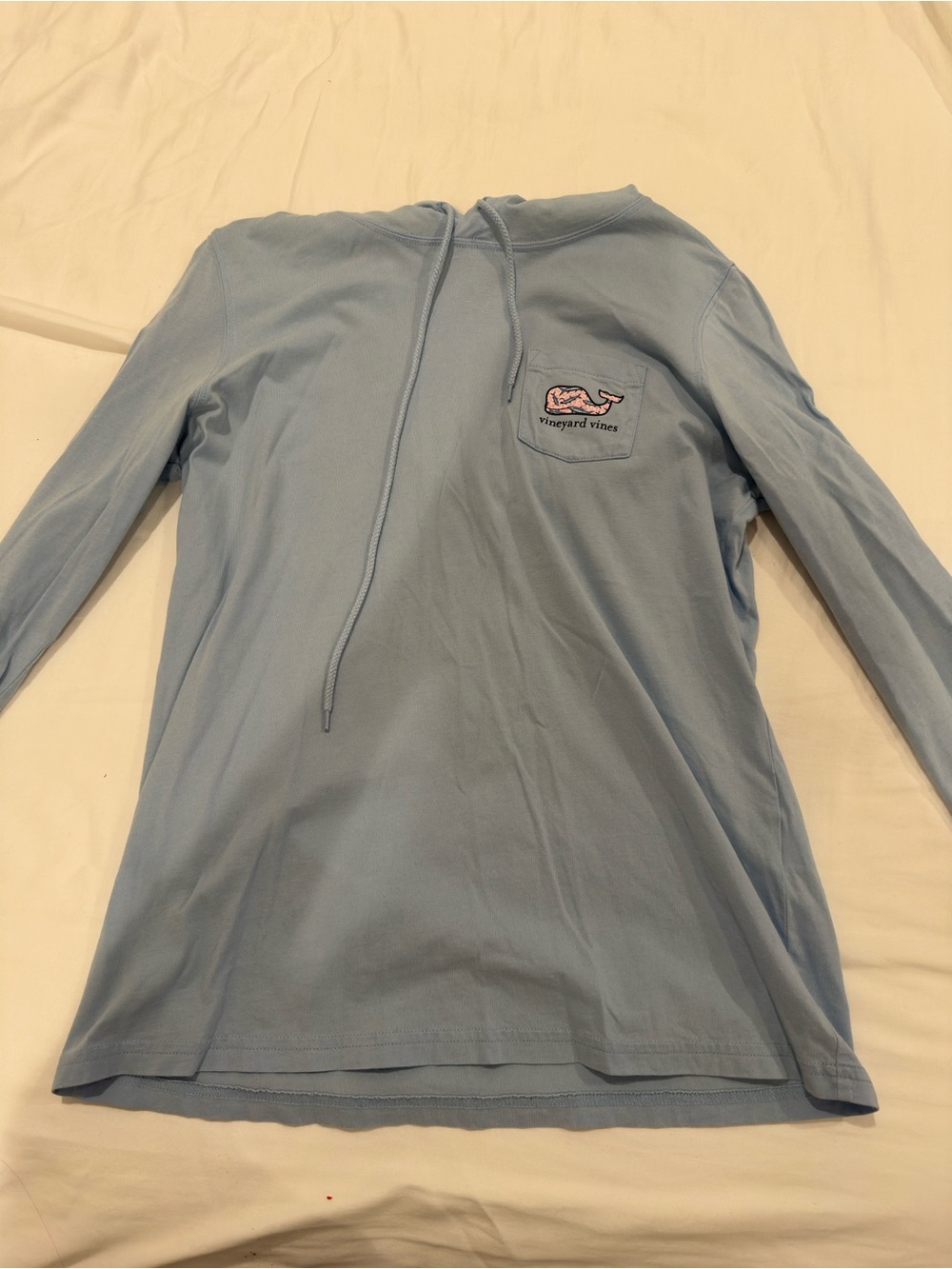 Vineyard Vines Pale Blue Long Sleeve Pocket Hoodie Tee